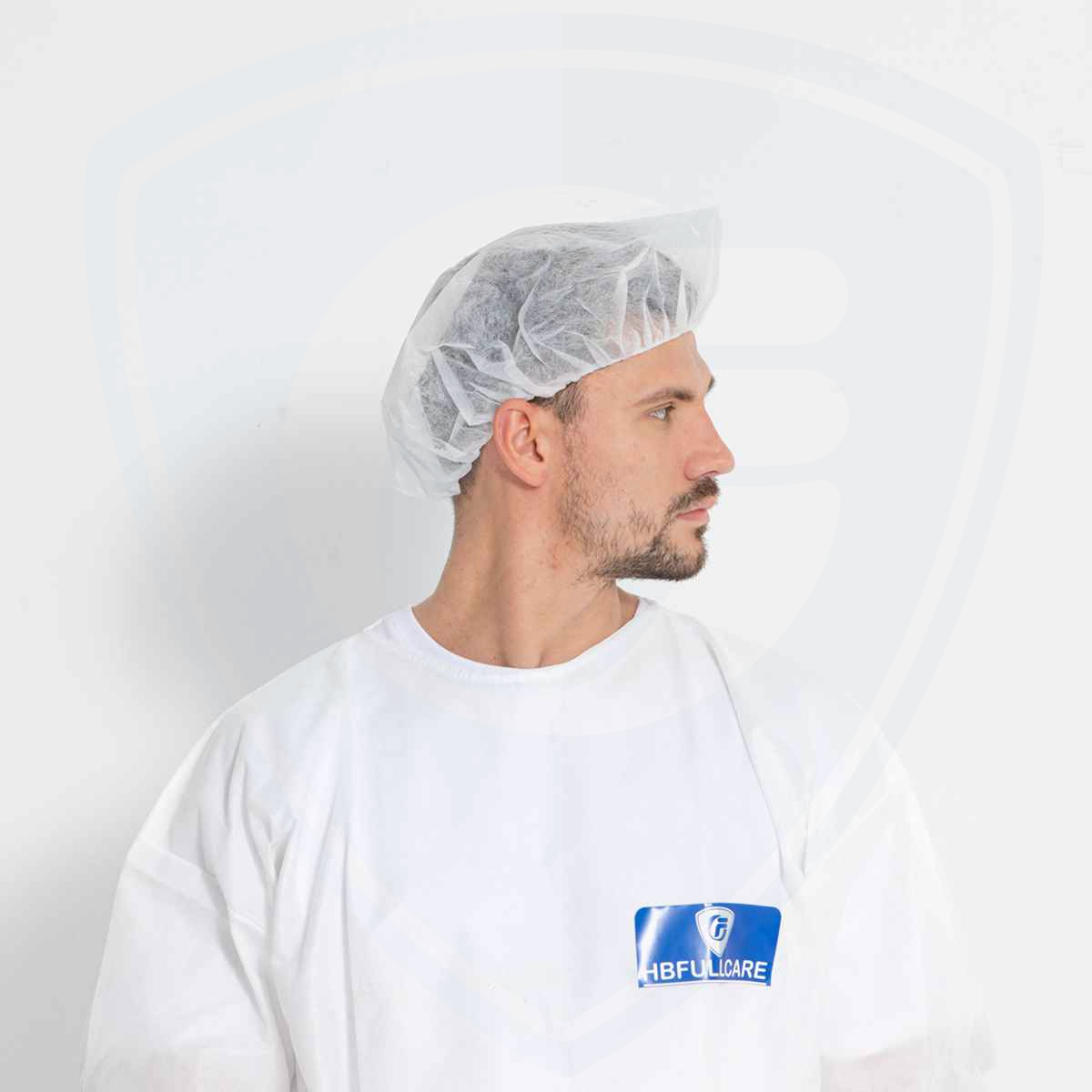 Weiße, umweltfreundliche Einweg-Bouffant-Kappe aus Vliesstoff für Arbeiter
